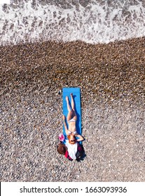 Aerial Top Down View Woman Lie Stock Photo 1663093936 | Shutterstock