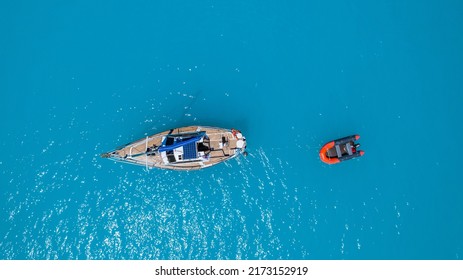 top down view of yacht