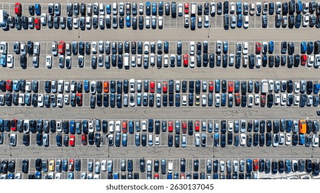 Aerial top shot from a car parking lot