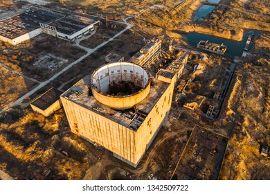 Aerial Top View Abandoned Ruined Nuclear Stock Photo 1342509722 ...