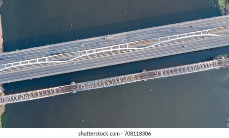 Aerial Top View Bridge Road Automobile Stock Photo 708118306 | Shutterstock