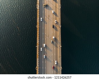 Aerial Top View Bridge Asphalt Road Stock Photo 1223982655 | Shutterstock