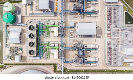 Aerial top view electric substation industry, View from above high voltage tower electricity industry business station, Building infrastructure.