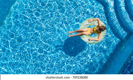 Aerial Top View Woman Swimming Pool Stock Photo 746406388 | Shutterstock