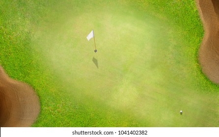 Aerial Top View Of Golf Course