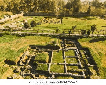 Aerial top view historical site Gonio fortress - Roman fortification in Adjara, Georgia. Gonio-Apsaros Fortress - Powered by Shutterstock