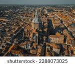 Aerial top view. Pavia, Italy, Lombardy. Cattedrale di Santo Stefano e Santa Maria Assunta (Duomo di Pavia) Pavia by drone