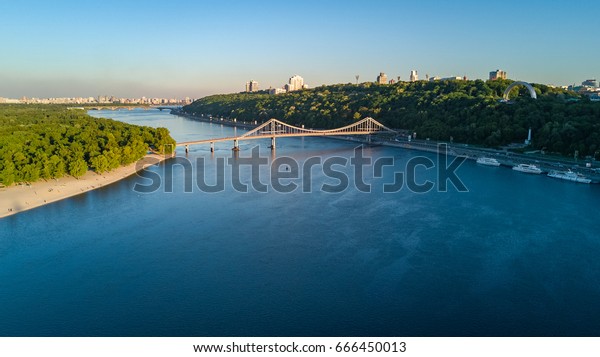 Aerial Top View Pedestrian Park Bridge Stock Photo 666450013 | Shutterstock