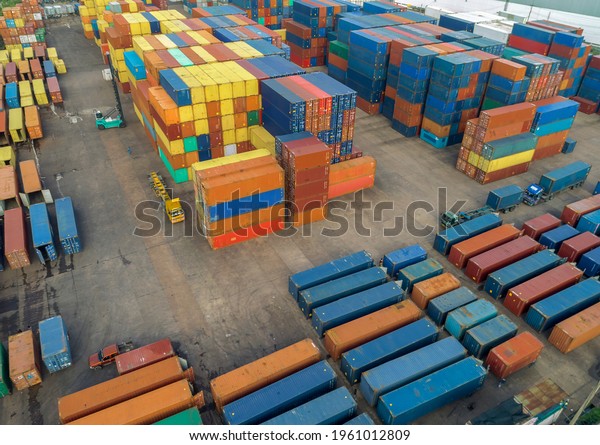 aerial top view
storage container for
export.