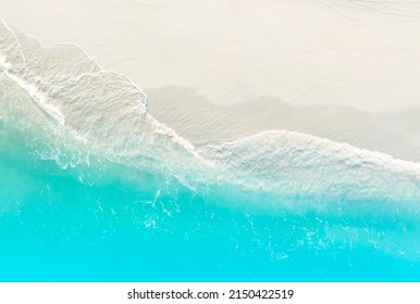 The Aerial Top View Of The Tropical Summer Beach And Water Wave On The Beach,top View Image Background