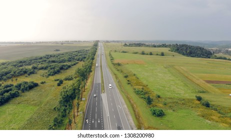 Aerial Top View Wet Freeway Moving Stock Photo (Edit Now) 1308200980