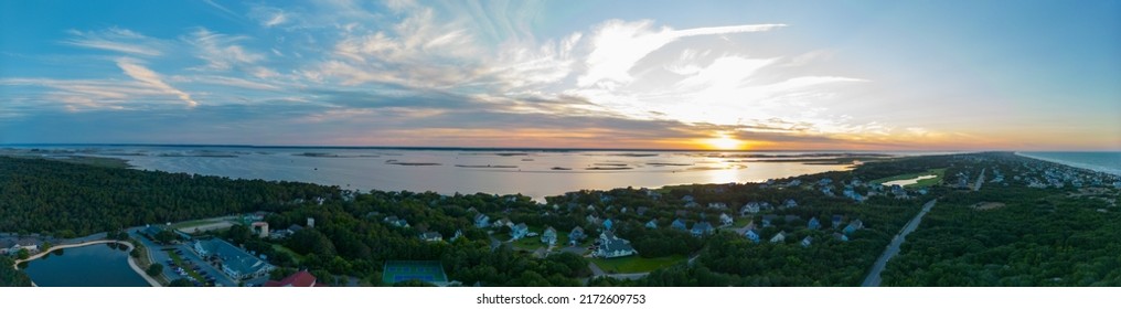 Aerial Twilight Photo Corolla North Carolina USA