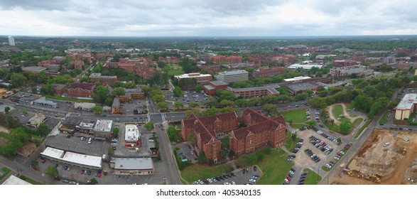 Aerial video of Downtown Tallahassee and universities 