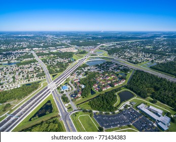 Aerial View Of 408 East West Expressway In Orlando, Florida. This Photograph Was Taken With A Professional Drone.