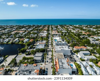 Aerial View of 5th Ave Naples Florida