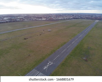 Aerial view of abandoned airport
