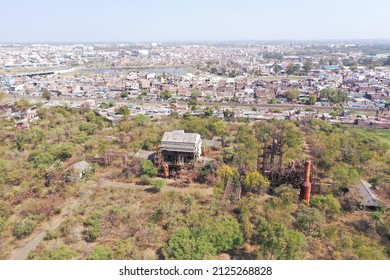 Aerial View of the abandoned Industrial gas leakage tragedy site in the Union Carbide Factory at Bhopal, Madhya Pradesh, India