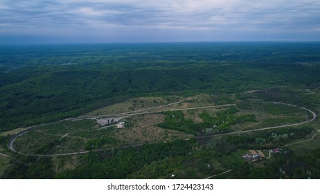 Aerial View Above Test Track In Nature