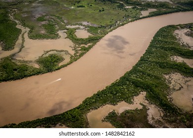 Aerial View Of The Adelaide River, Wet Season