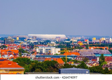 Aerial View Of Allianz Arena In Munich