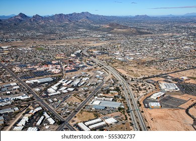 Aerial View Along Interstate 10 Looking Northwest Towards The Crossing Interchange Of I-10 And I-19 