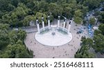 Aerial view of the Altar to the Fatherland in Chapultepec Forest in Mexico City