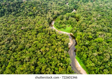 Aerial View Of Amazon Rainforest, South America