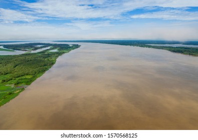 Aerial View Of Amazon River Near Manaus, Amazonas, Brazil