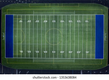 Aerial View Of American Football Field