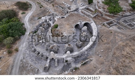 Aerial view of the ancient city of Asklepion, the first hospital in history