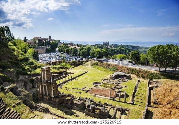 Aerial View Ancient Roman Amphitheatre Volterra Stock Photo 175226915 ...