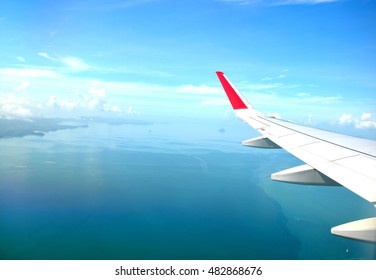 Aerial view of Andaman sea from the plane.