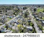 An aerial view of Andover, Massachusetts from above.