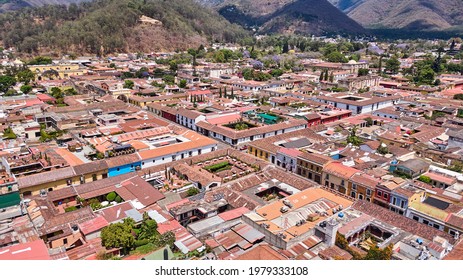 Aerial View Of Antigua Guatemala Taken From A Drone