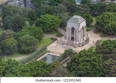 Aerial View Of ANZAC War Memorial At Hyde Park Sydney, Australia