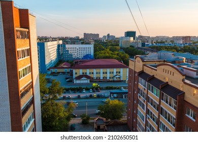 Aerial View Of Apartment Buildings And The Regional Clinic Hospital №2 On The Harkovskaya Street In Summer Day, Tyumen, Russia