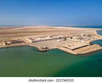 An Aerial View Of Aqeer (Al Uqayr) Castle And Former Ottoman Sea Port, Saudi Arabia