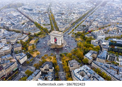 Aerial view of Arc de Triomphe, Paris - Shutterstock ID 1867822423