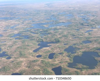 Aerial View Of Arctic Wetland