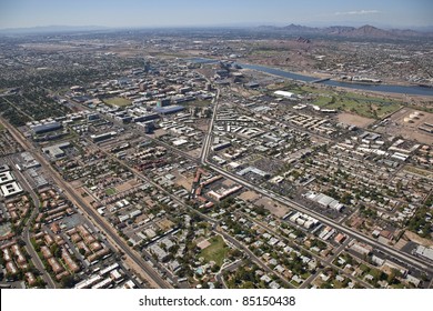 Aerial View Of Arizona State University In Tempe, Arizona