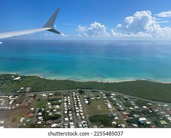 Aerial view arriving into St.Croix US Virgin Islands 