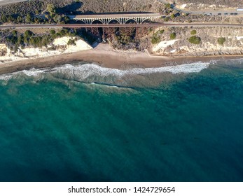 Aerial View Of Arroyo Hondo Bridge On PCH Highway 1