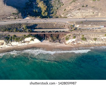 Aerial View Of Arroyo Hondo Bridge On PCH Highway 1