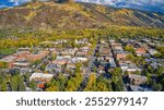 Aerial View of Aspen, Colorado during Autumn