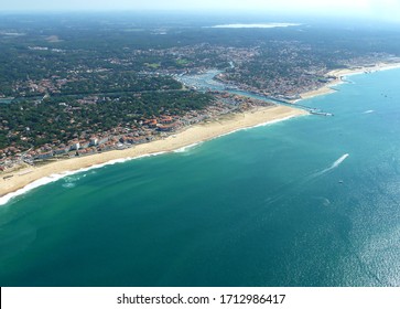 Aerial View Of Atlanctic Coast In South West Of France, Landes, Hossegor.