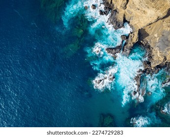 Aerial View of Atlantic Ocean Waves at Rocky Coast in Portugal.   - Powered by Shutterstock