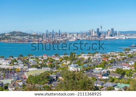 Aerial view of Auckland from Mount Victoria, New Zealand