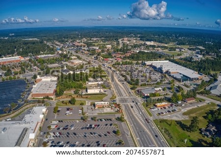 Aerial View of the Augusta Suburb of Evans, Georgia