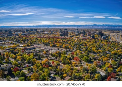 Aerial View of Aurora, Colorado in Autumn
