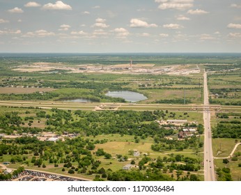 Aerial View Of The Austin Airport With Tollway In The Foreground